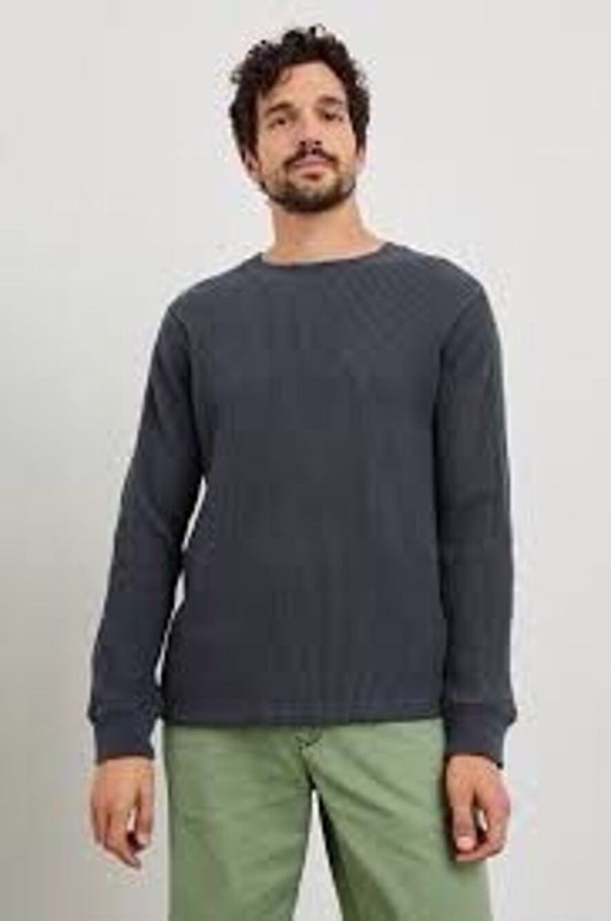Rails gray waffle knitted thermal top